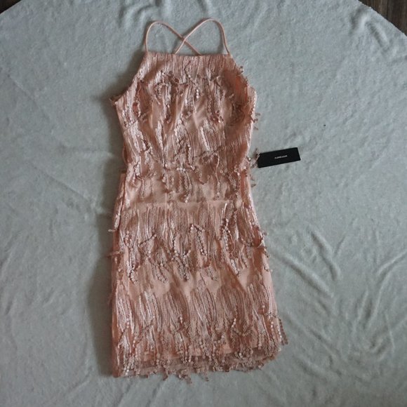 Lulu's Blush Pink Lace Up Dress - Picture 6 of 9